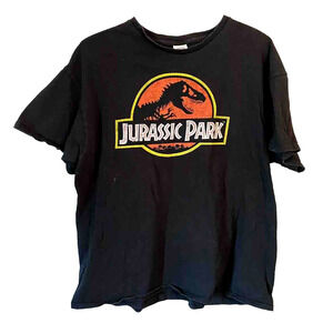 Vintage Jurassic Park Black Logo T-Shirt Size XL